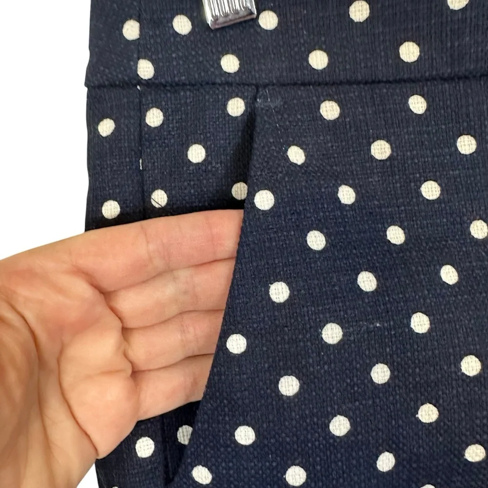 J. Crew Factory Polka Dot Shorts Navy Blue and White 6